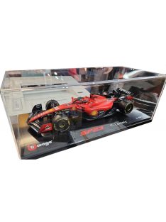   Burago - FERRARI F1  SF-23 TEAM SCUDERIA FERRARI N 16 SEASON 2023 CHARLES LECLERC - CON VETRINA - WITH SHOWCASE - EXCLUSIVE CARMODEL RED BLACK