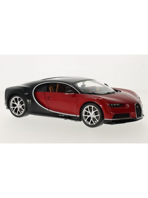 Burago - Bburago, Bugatti Chiron, rot/schwarz, 1:18