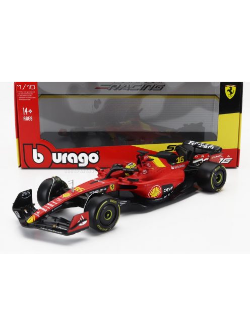 Burago - FERRARI F1  SF-23 TEAM SCUDERIA FERRARI N 16 4th MONZA ITALY GP 2023 CHARLES LECLERC RED BLACK YELLOW