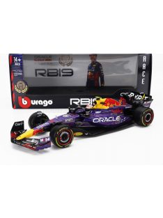   Burago - RED BULL F1  RB19 TEAM ORACLE RED BULL RACING N 11 3rd LAS VEGAS USA GP 2023 SERGIO PEREZ PURPLE YELLOW RED