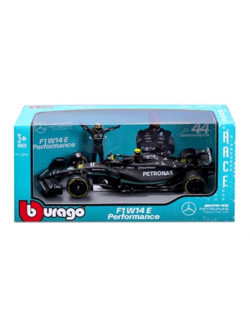 Burago - MERCEDES GP F1 W14 TEAM MERCEDES-AMG PETRONAS FORMULA ONE N 44 SEASON 2023 LEWIS HAMILTON MATT BLACK