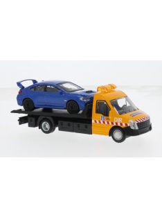 Burago - Bburago, Iveco Daily Transporter, orange/blau, 1:43