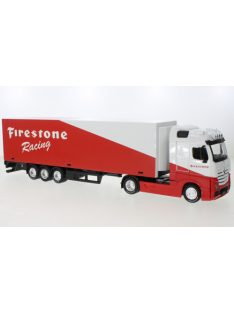   Burago - Bburago, Mercedes Actros Gigaspace, rot/weiss, Firestone Racing, 1:43