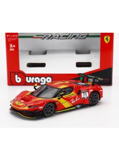   Burago - FERRARI 296 GT3 3.0L TWIN TURBO V6 N 71 RACING 2023 RED YELLOW