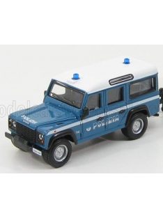   Burago - LAND ROVER DEFENDER 110 STATION WAGON POLIZIA 1995 LIGHT BLUE WHITE