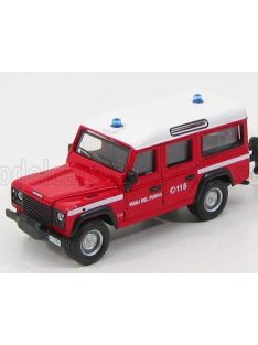   Burago - LAND ROVER DEFENDER 110 STATION WAGON VIGILI DEL FUOCO 1995 RED WHITE