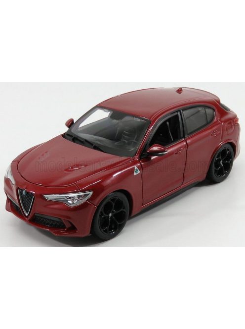 Burago - ALFA ROMEO STELVIO Q4 QUADRIFOGLIO V6 BITURBO 510hp 2017 ROSSO ALFA - RED