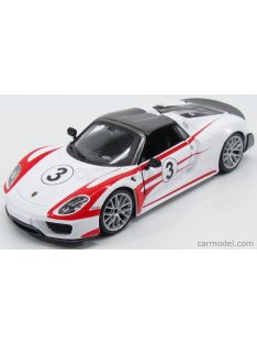   Burago - Porsche 918 Spider Salzburg Racing Design N 3 Weissachpackage 2013 White Black Red