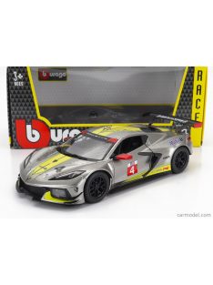   Burago - Chevrolet C8.R 6.2L V8 Team Corvette Racing N 4 Racing 2021 Grey Yellow