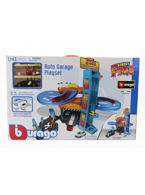 Burago - ACCESSORIES DIORAMA - PARKING PLAYSET GARAGE WITH 2X CARS VARIOUS