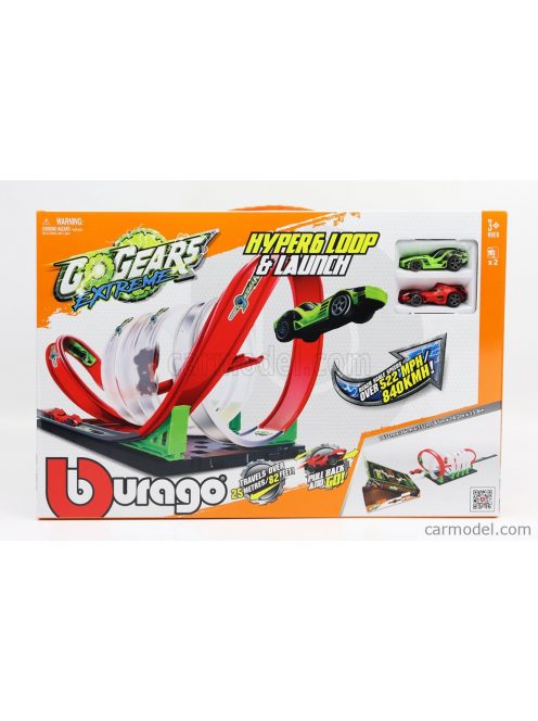 Burago - Accessories Diorama - Go Gears Extreme Hyper Loop & Launch With 2X Cars Included Various