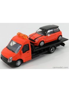   Burago - Mercedes Benz Sprinter Soccorso Stradale With Mini Cooper S 2006 - Carro Attrezzi - Wrecker Road Service Orange