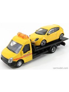   Burago - Mercedes Benz Sprinter Soccorso Stradale With Alfa Romeo Mito 2010 - Carro Attrezzi - Wrecker Road Service Yellow