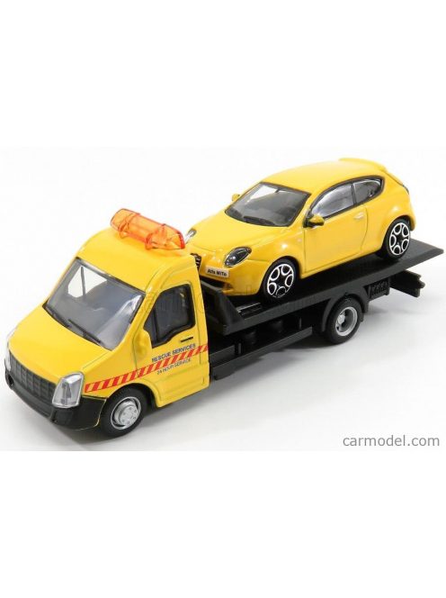 Burago - Mercedes Benz Sprinter Soccorso Stradale With Alfa Romeo Mito 2010 - Carro Attrezzi - Wrecker Road Service Yellow