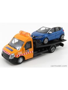   Burago - Mercedes Benz Sprinter Soccorso Stradale With Renault Captur - Carro Attrezzi - Wrecker Road Service Yellow Blue