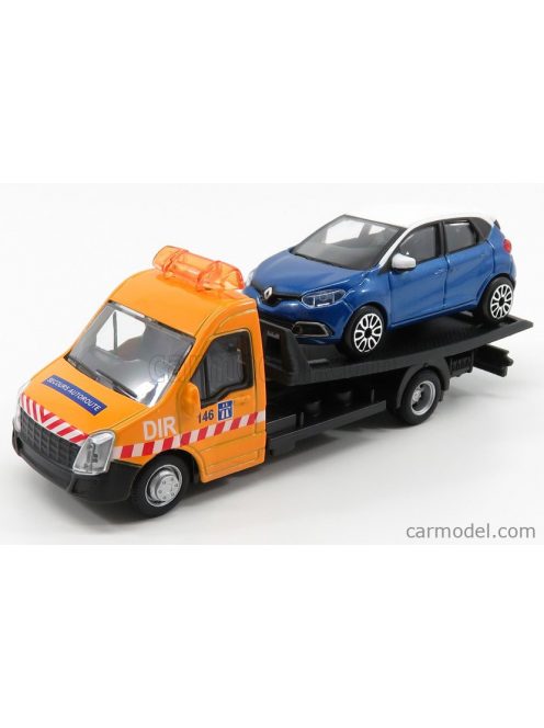 Burago - Mercedes Benz Sprinter Soccorso Stradale With Renault Captur - Carro Attrezzi - Wrecker Road Service Yellow Blue