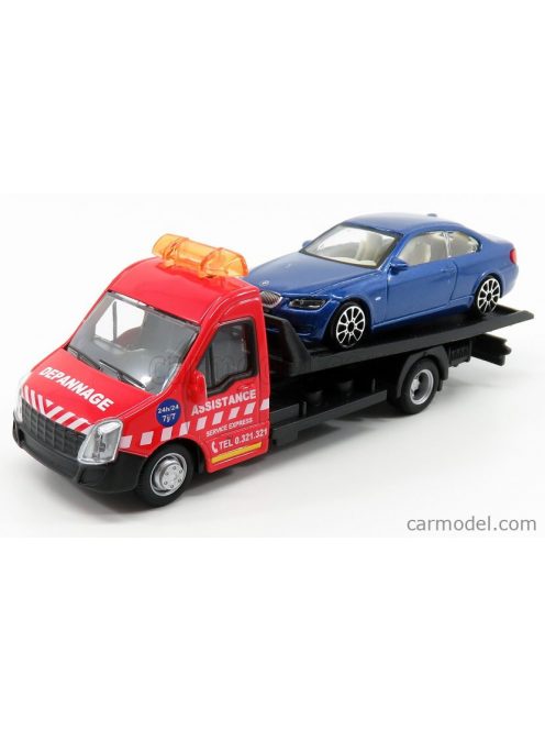 Burago - Mercedes Benz Sprinter Soccorso Stradale With Bmw 6-Series - Carro Attrezzi - Wrecker Road Service Red Blue