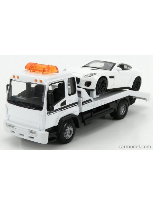 Burago - Truck Soccorso Stradale With Jaguar F-Type Coupe R 2015 - Carro Attrezzi - Wrecker Road Service White