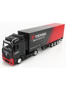   Burago - MERCEDES BENZ ACTROS 2 GIGASPACE TRUCK YOKOHAMA TIRES 2016 BLACK RED