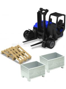   Burago - ACCESSORIES CARRELLO ELEVATORE VERTICALE - LORRY MOUNTED FORKLIFT VERTICAL ORDER PICKER 5 WHEELS BLYE