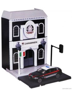   Burago - Accessories Diorama - Set Build Your City Police Station - Caserma Carabinieri - With Alfa Romeo Giulia 2015 Blue White