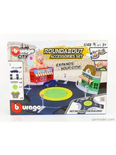   Burago - Accessories Diorama - Set Build City Roundabout - With Seat Ibiza 2008 Blue