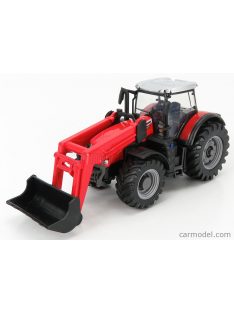   Burago - Massey Ferguson 8740S Tractor With Front Loader Scraper Red