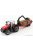 Burago - Massey Ferguson 8740S Tractor + Tree Forwarder And Wood Red Silver