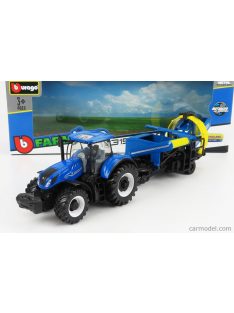   Burago - New Holland T7.315 Tractor With Cultivator Trailer 2016 Blue