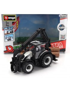 Burago - VALTRA N174 TRACTOR CRANE LOADER 2017 WHITE BLACK