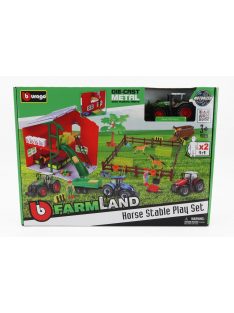   Burago - FENDT SET FARM HORSE STABLE PLAY VARIO 1050 TRACTOR 2016 GREEN