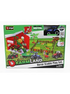   Burago - NEW HOLLAND SET FARM HORSE STABLE PLAY T7.315 TRACTOR 2009 BLUE