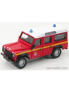   Burago - Land Rover Land Defender 110 Station Wagon - Fire Engine Red White