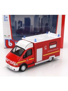   Burago - RENAULT MASTER VAN VEHICULE DE SECOURS ET D'ASSISTANCE AUX VICTIMES AMBULANCE SAPEURS POMPIER 1994 RED WHITE