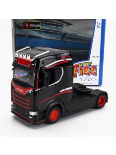 Burago - SCANIA S770 V8 TRACTOR TRUCK 2-ASSI 2021 BLACK RED