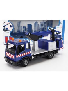   Burago - MAN TRUCK GRU CRANE ELEVATOR CON PIATTAFORMA CESTELLO 2-ASSI 2010 BLUE SILVER