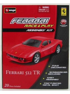   Burago - FERRARI 512TR TESTAROSSA - ASSEMBLY KIT - 20 PIECES INCLUDED 1984 RED