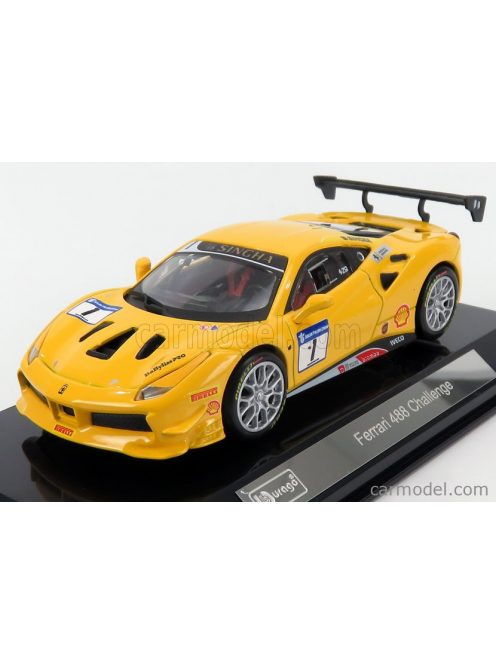 Burago - Ferrari 488 Challenge N 1 2016 Yellow