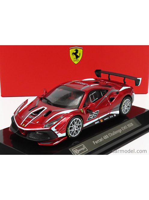 Burago - Ferrari 488 Challenge Evo N 28 2020 - Con Vetrina - With Showcase Red Met