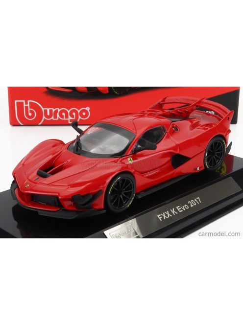 Burago - Ferrari Fxx-K Evo Hybrid 6.3 V12 1050Hp 2017 - Con Vetrina - With Showcase - Exclusive Carmodel Rosso Corsa Red