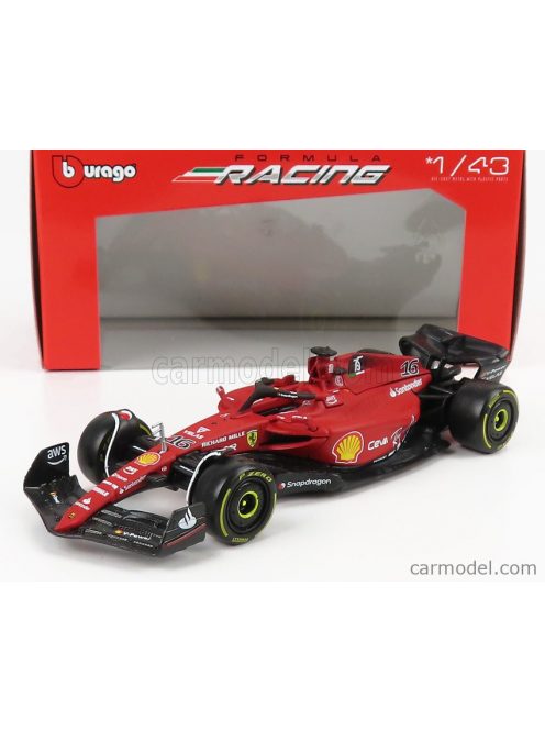 Burago - Ferrari F1-75 Scuderia Ferrari N 16 Season 2022 Charles Leclerc - Exclusive Carmodel Red