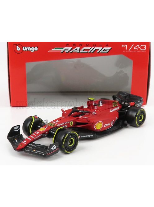 Burago - FERRARI F1-75 SCUDERIA FERRARI N 55 SEASON 2022 CARLOS SAINZ - EXCLUSIVE CARMODEL RED