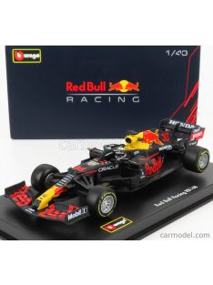   Burago - Red Bull F1 Rb16B Honda Ra620H Team Aston Martin N 33 Season 2021 Max Verstappen - Con Pilota E Vetrina - With Pilot And Showcase Matt Blue Yellow Red