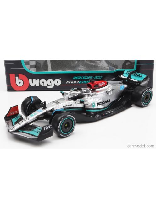 Burago - Mercedes Gp F1 W13E Team Mercedes-Amg Petronas F1 N 63 Season 2022 George Russel Silver Green