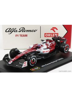   Burago - Alfa Romeo F1 C42 Team Orlen Racing N 77 Bahrain Gp 2022 Valtteri Bottas - With Helmet And Plastic Showcase - Exclusive Carmodel White Red Met