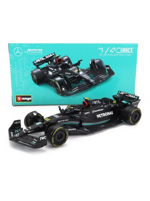 Burago - MERCEDES GP F1 W14 TEAM MERCEDES-AMG PETRONAS FORMULA ONE N 44 SEASON 2023 LEWIS HAMILTON MATT BLACK