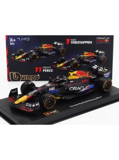   Burago - RED BULL F1  RB19 TEAM ORACLE RED BULL RACING N 1 WORLD CHAMPION WINNER AUSTIN USA GP 2023 MAX VERSTAPPEN - WITH PILOT AND SHOWCASE MATT BLUE