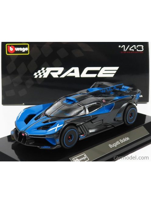 Burago - Bugatti Bolide W16 8.0 Four-Turbo 1850Hp 500Km/H 2020 - Con Vetrina - With Showcase Blue Black