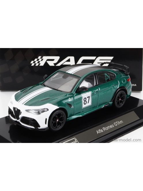 Burago - Alfa Romeo Giulia Gtam N 87 Nurburgring 2021 With Hard Showcase Green White