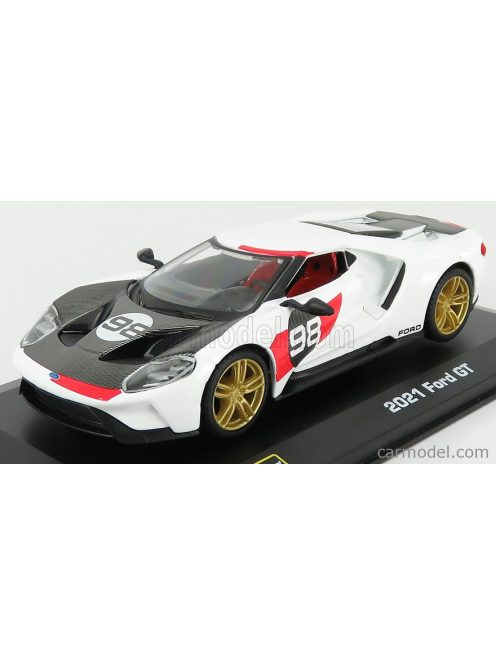 Burago - Ford Usa Gt N 98 2021 - Tribute 24H Daytona K.Miles L.Ruby 1966 White Carbon Red